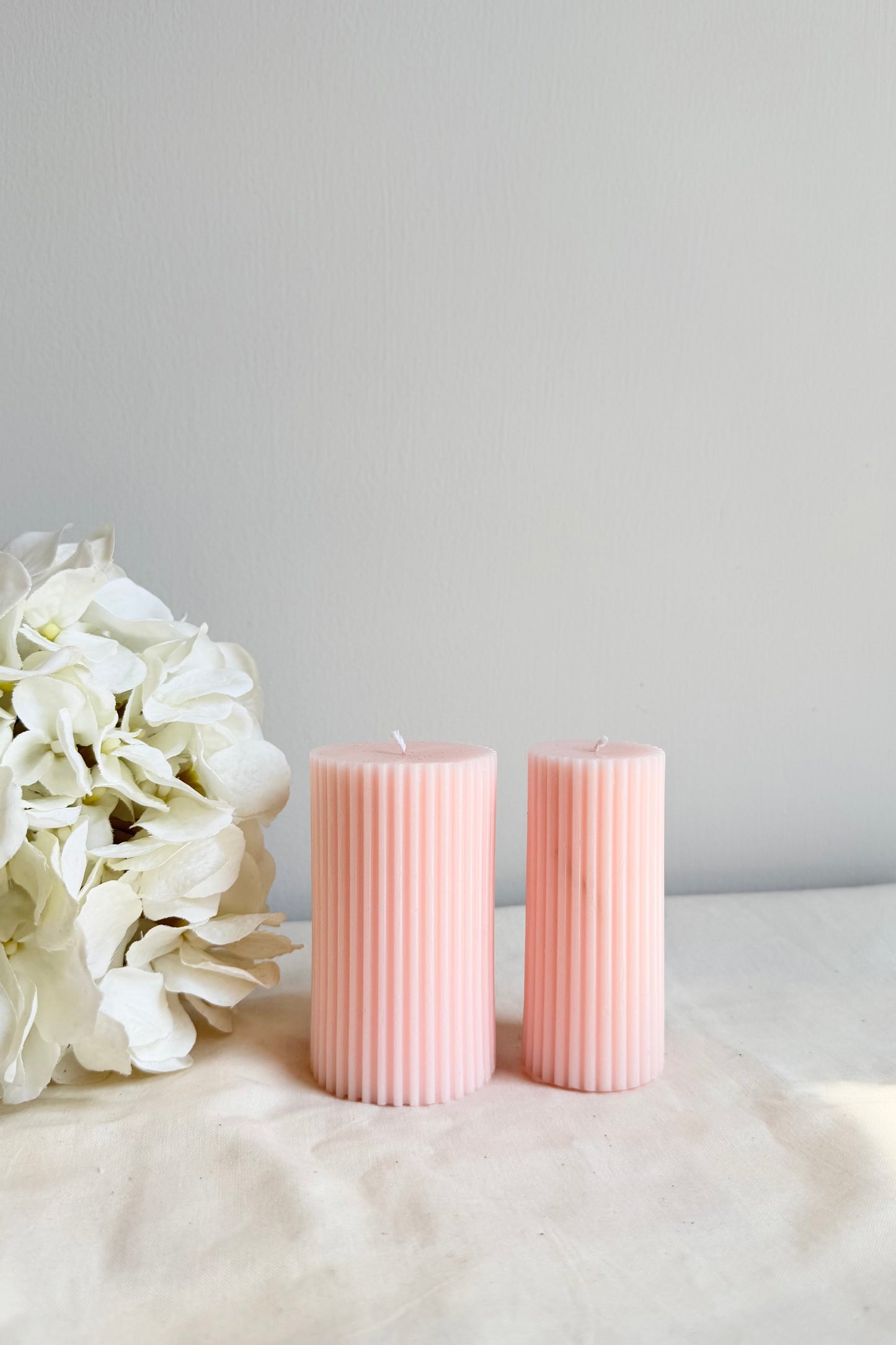 Lined Pillar Candle