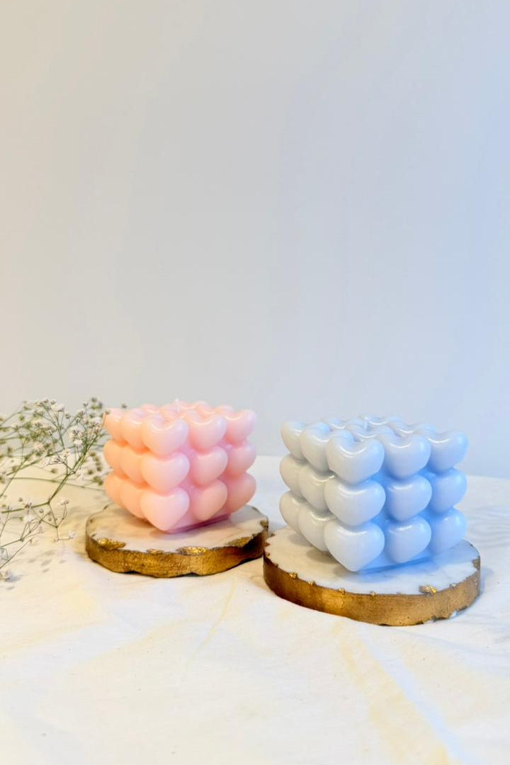 Hearts Bubble Candle