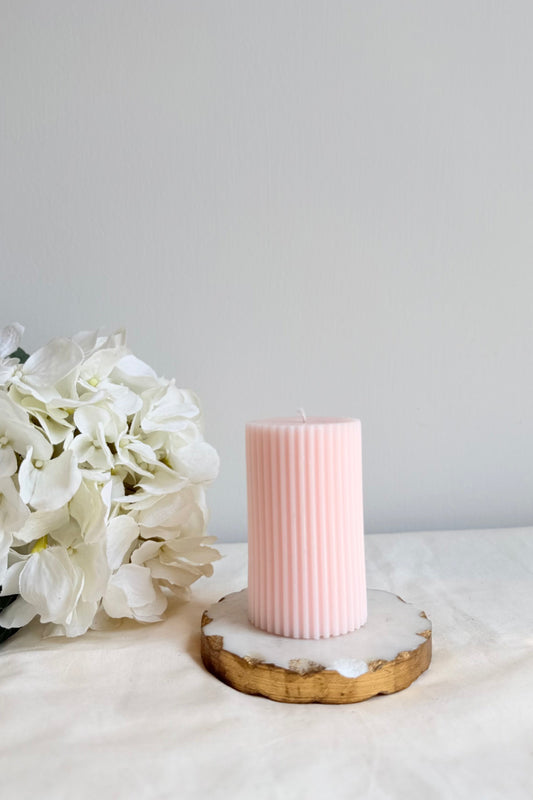 Lined Pillar Candle