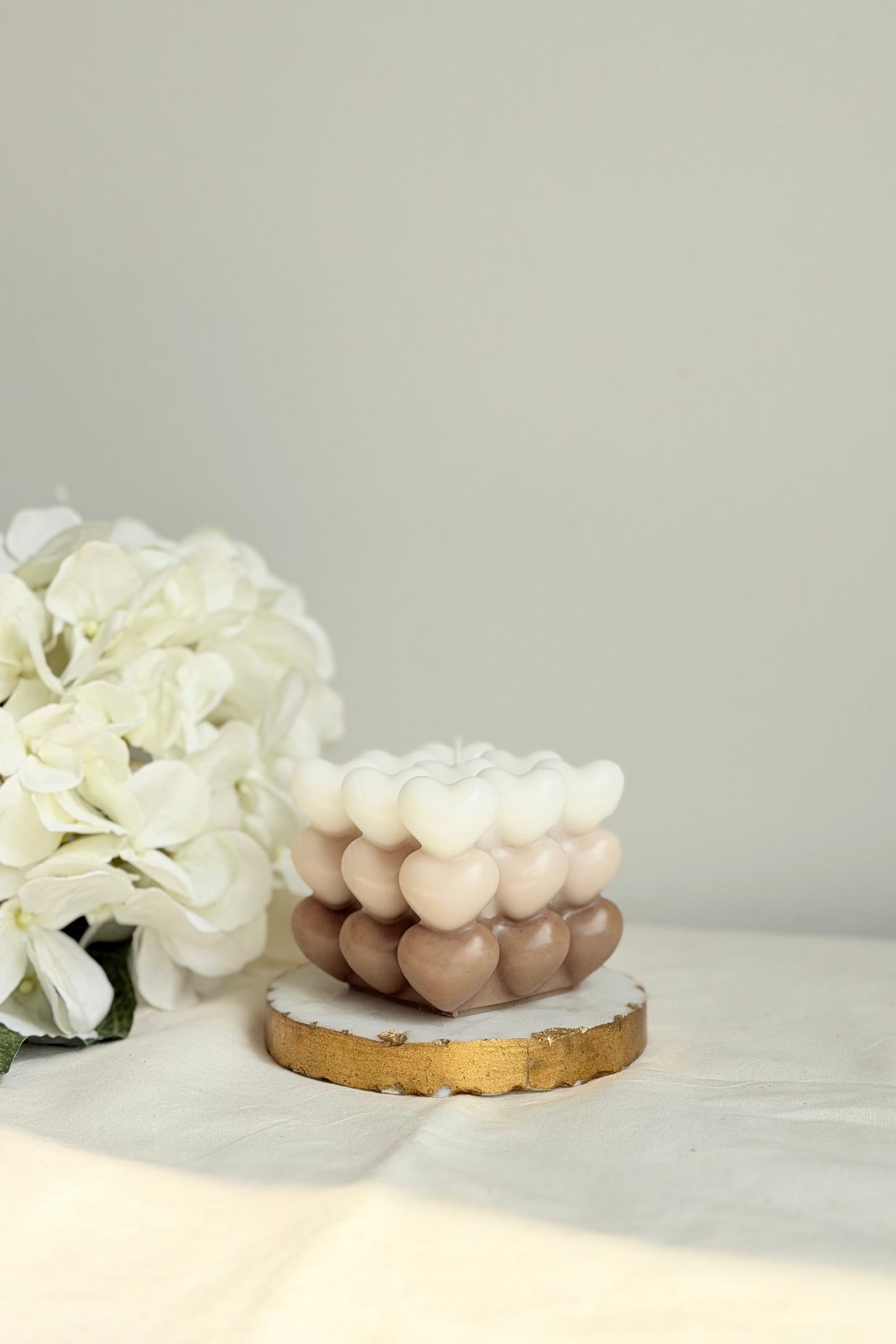 Ombre Hearts Bubble Candle