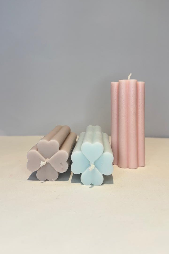 Hearts Pillar Candle