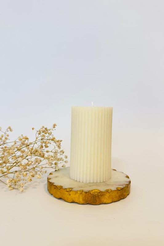 Lined Pillar Candle